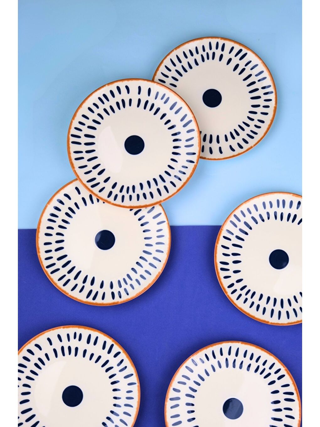 Karışık Porselen Spotty Pasta Tabağı 19,50cm SP3 6 Kişilik 6 Parça-3