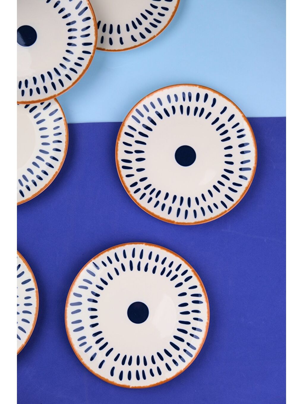 Karışık Porselen Spotty Pasta Tabağı 19,50cm SP3 6 Kişilik 6 Parça-4