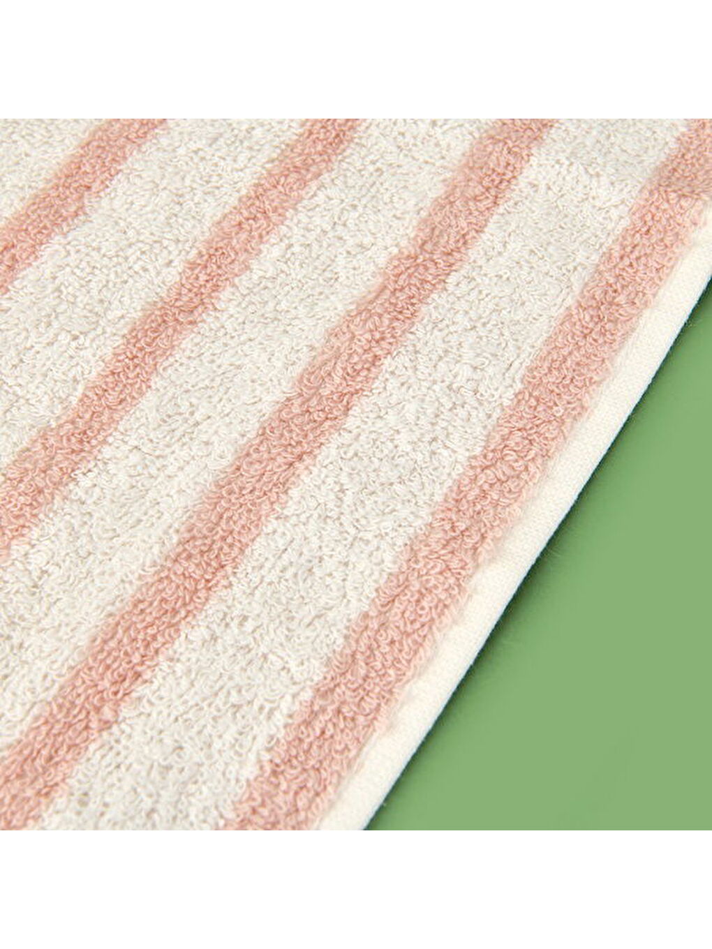 Soft Bemba Yüz Havlusu - Ekru / Pembe - 50x90 cm-1