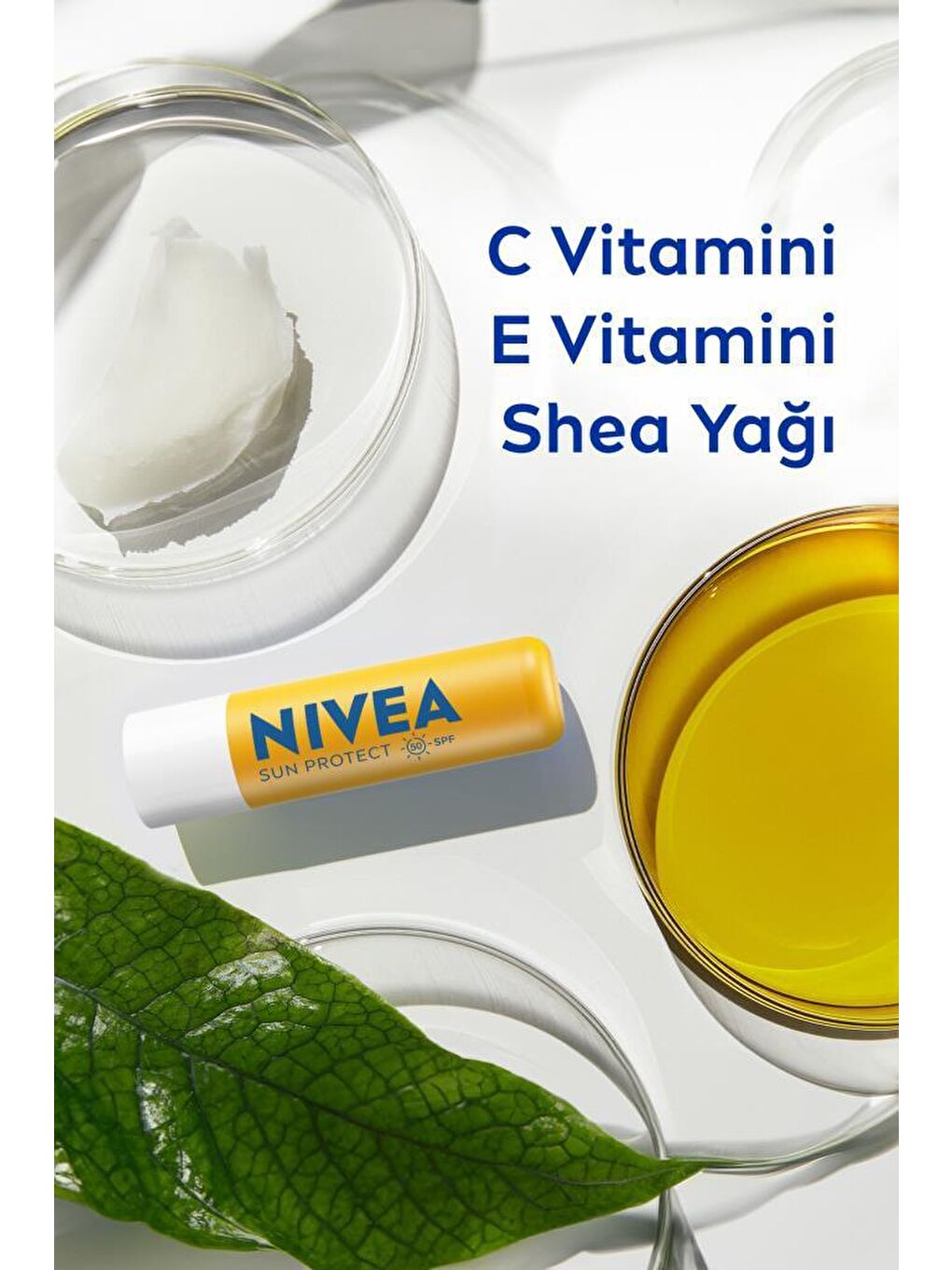 NIVEA Şeffaf SUN Yüksek Güneş Korumalı Dudak Bakım Kremi 4.8gr, SPF50, 24 Saat Nemlendirici, E ve C Vitamini - 4