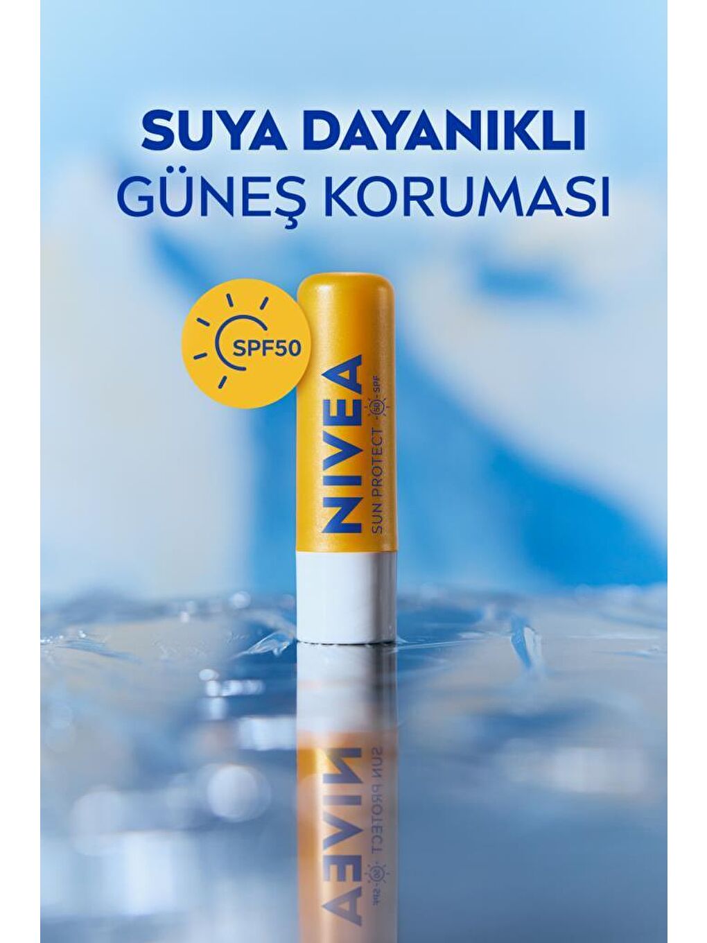 NIVEA Şeffaf SUN Yüksek Güneş Korumalı Dudak Bakım Kremi 4.8gr, SPF50, 24 Saat Nemlendirici, E ve C Vitamini - 5