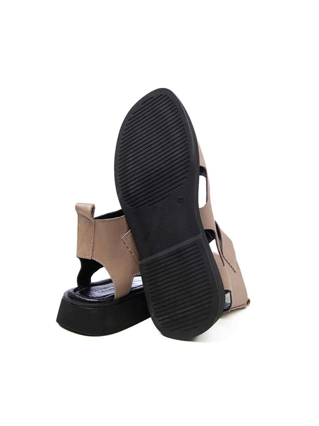 Bej Kadın Sandalet GTN-20755 Vizon-4