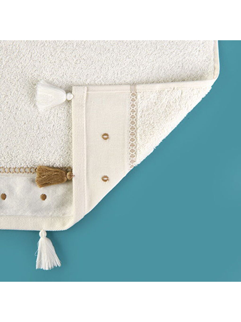 Soft Piene El Havlusu - Ekru / Bej - 30x50 cm-3