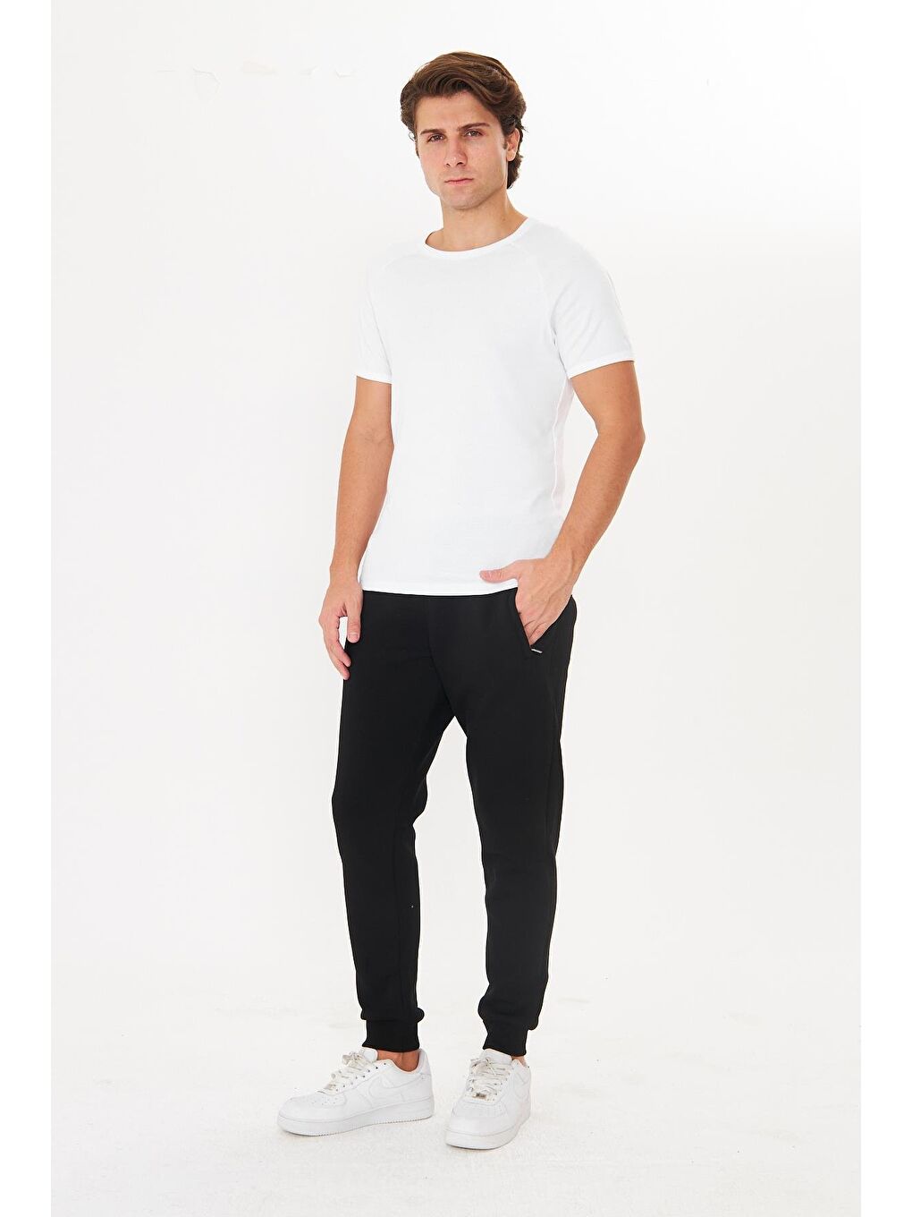 Erkek Kışlık 3 İplik Eşofman Altı Siyah 5464-S-1