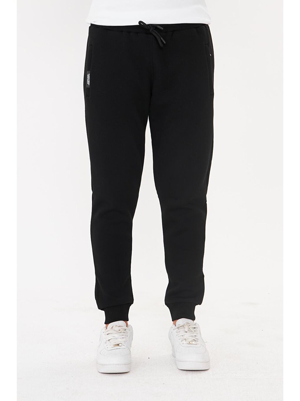 Erkek Kışlık 3 İplik Eşofman Altı Siyah 5464-S-2