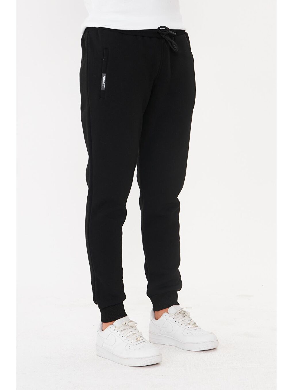 Erkek Kışlık 3 İplik Eşofman Altı Siyah 5464-S-4