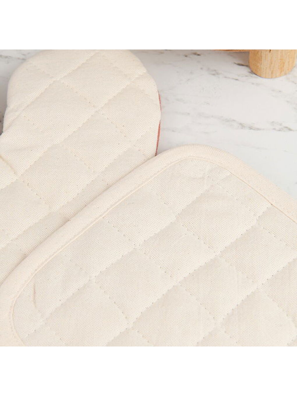 Gri Soft Fırın Eldiven Tutaç Seti - Kiremit / Ekru-1