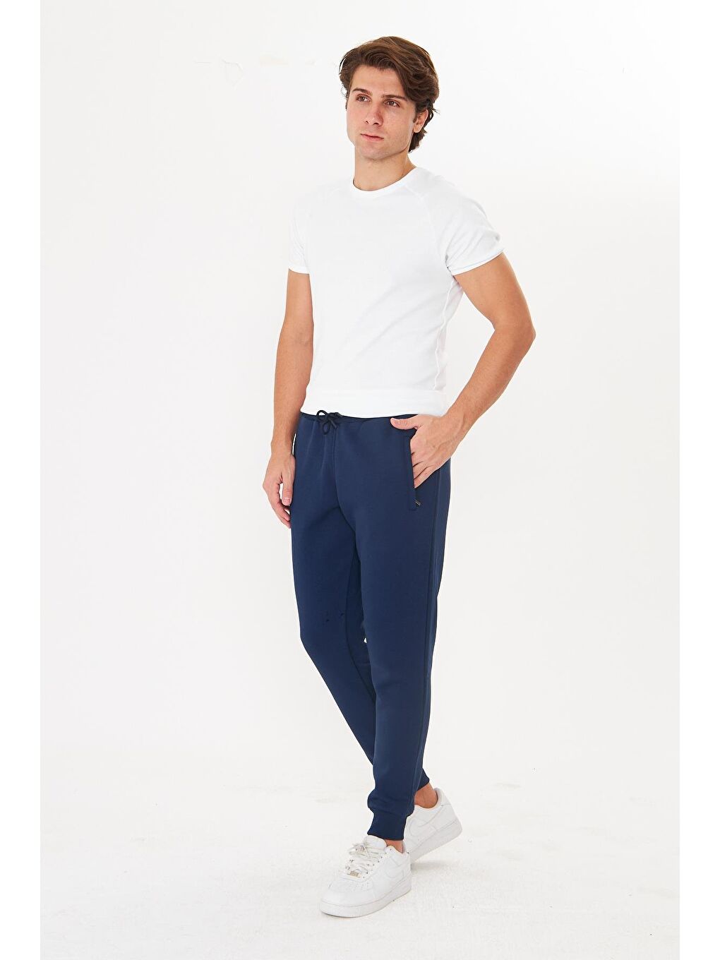 Erkek Kışlık 3 İplik Eşofman Altı İndigo 5464-İ-1