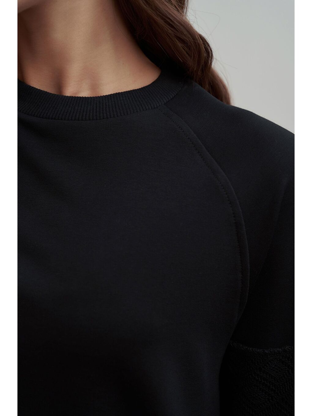 Siyah-Pamuklu Dantel Garnili Eşofman Takımı-3