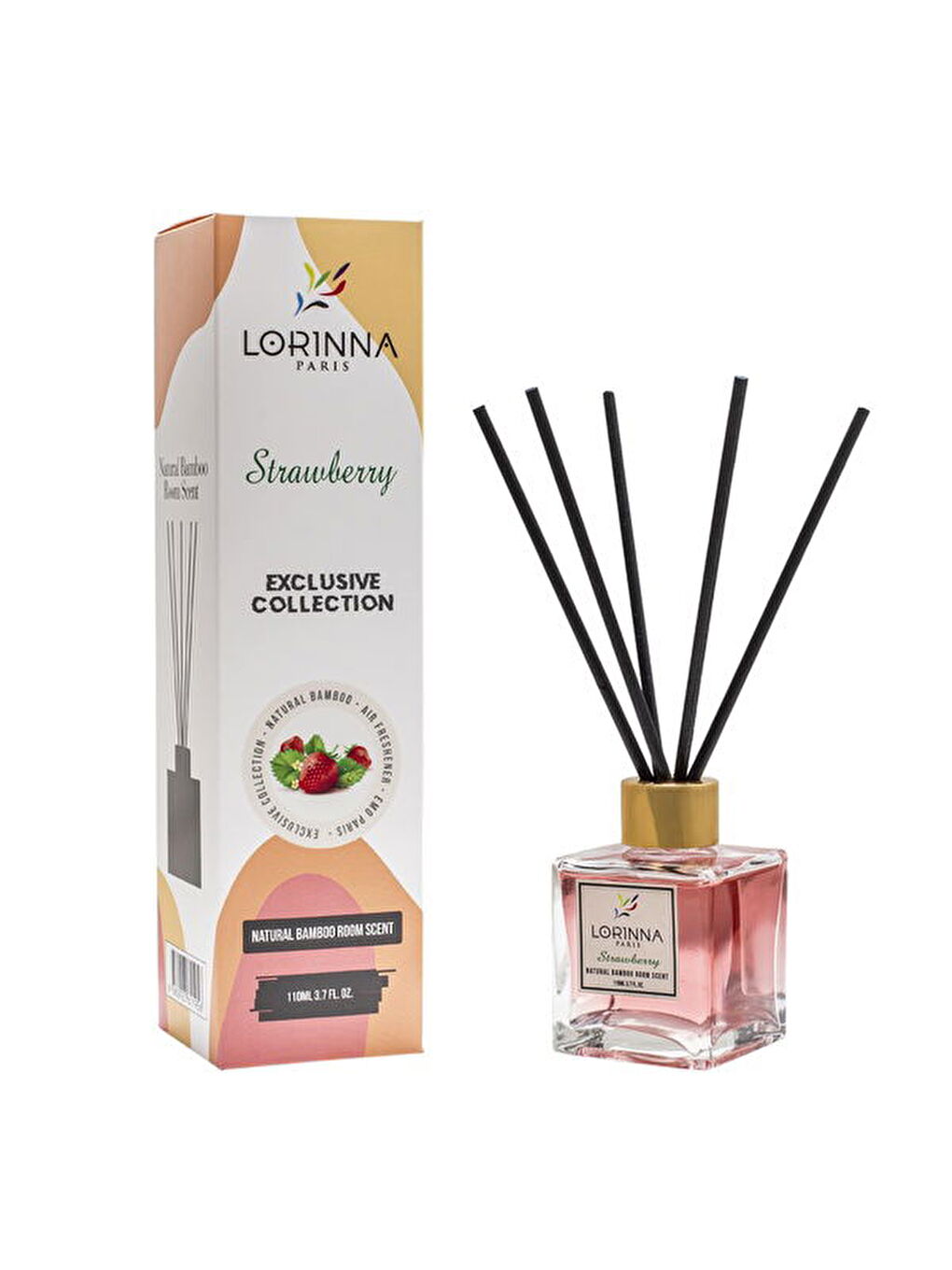 Renksiz Strawberry Çubuklu Oda Kokusu - Şeffaf - 110 ml-1