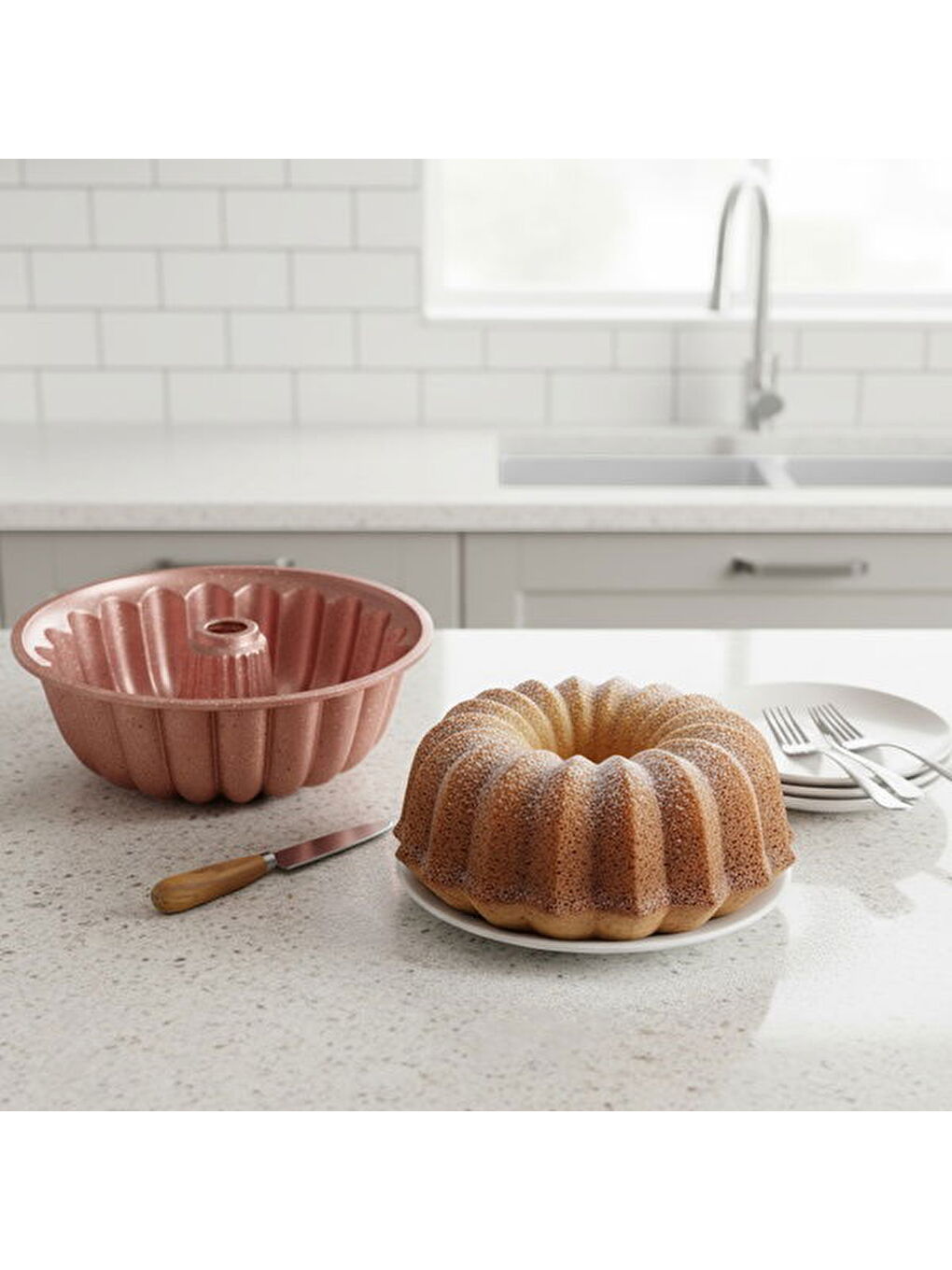 Kitchen Nirvana Kalın Dilimli Kek Kalıbı - Pembe - 24 cm-1