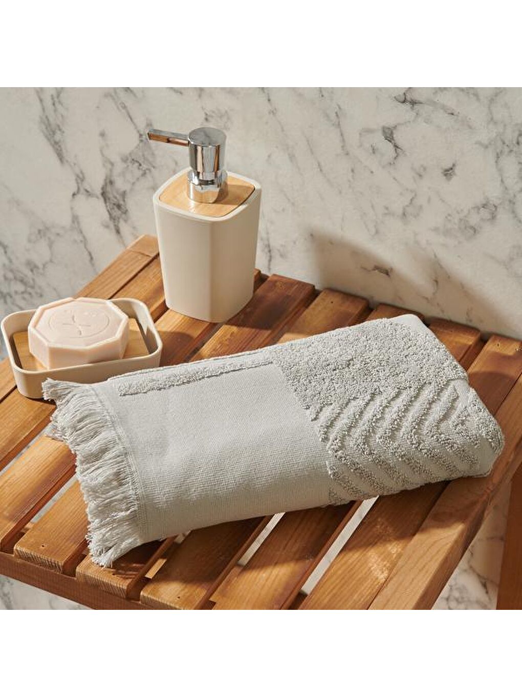 Noir Yüz Havlusu N1 - Gri - 50x80 cm