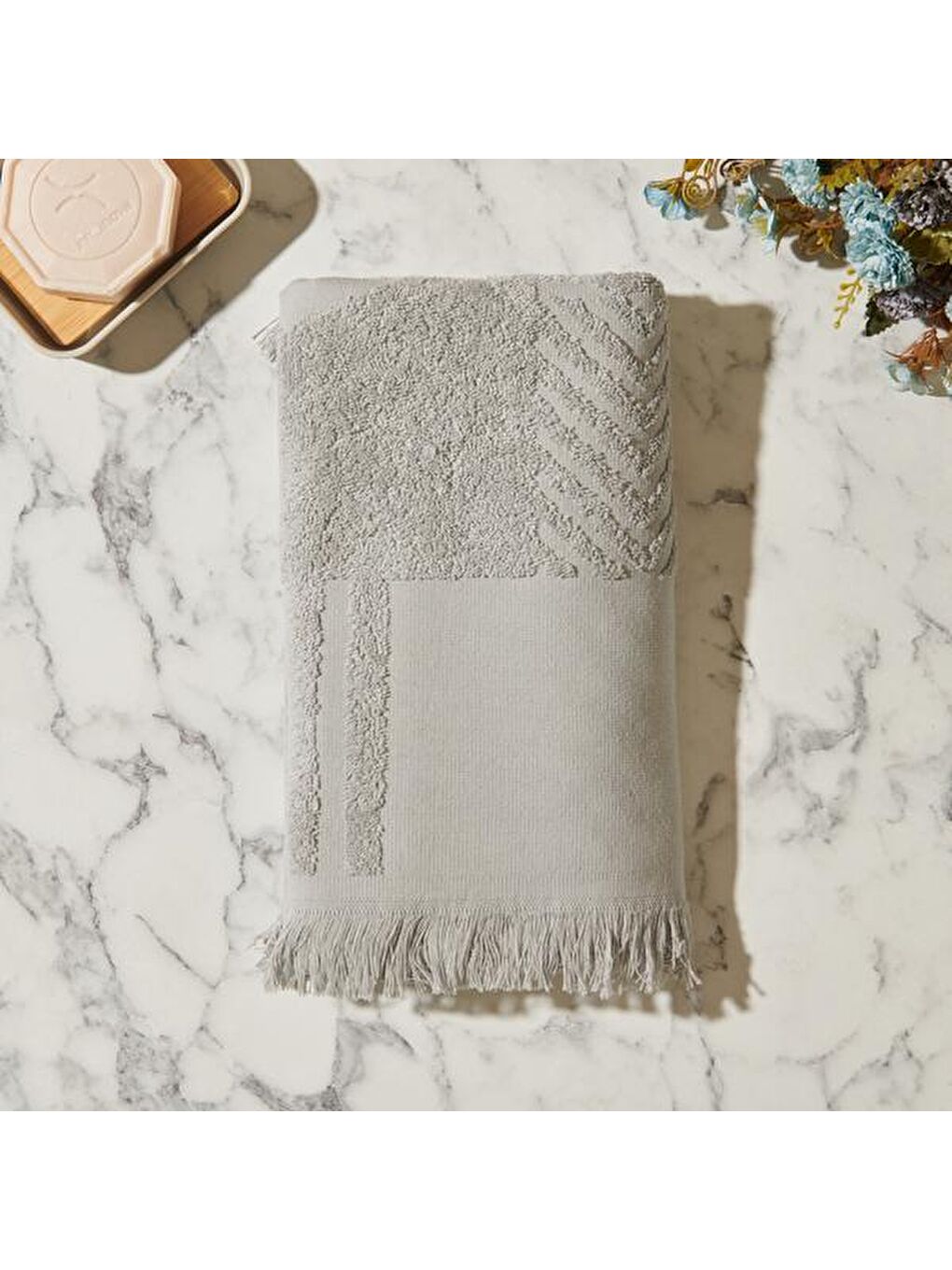 Noir Yüz Havlusu N1 - Gri - 50x80 cm-3