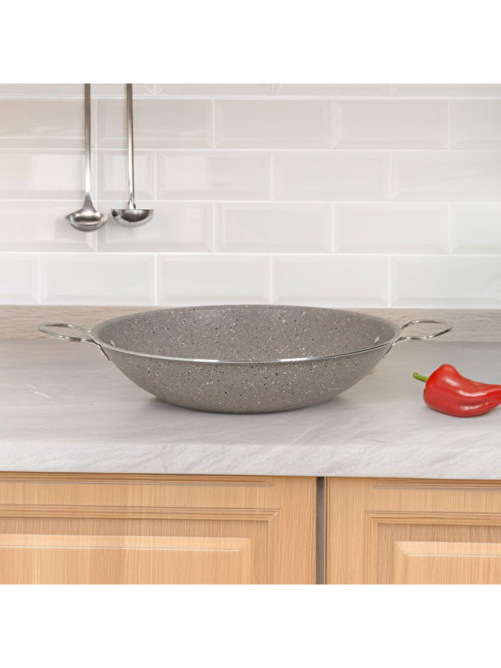 Kavurma Sacı - Gri - 32 cm