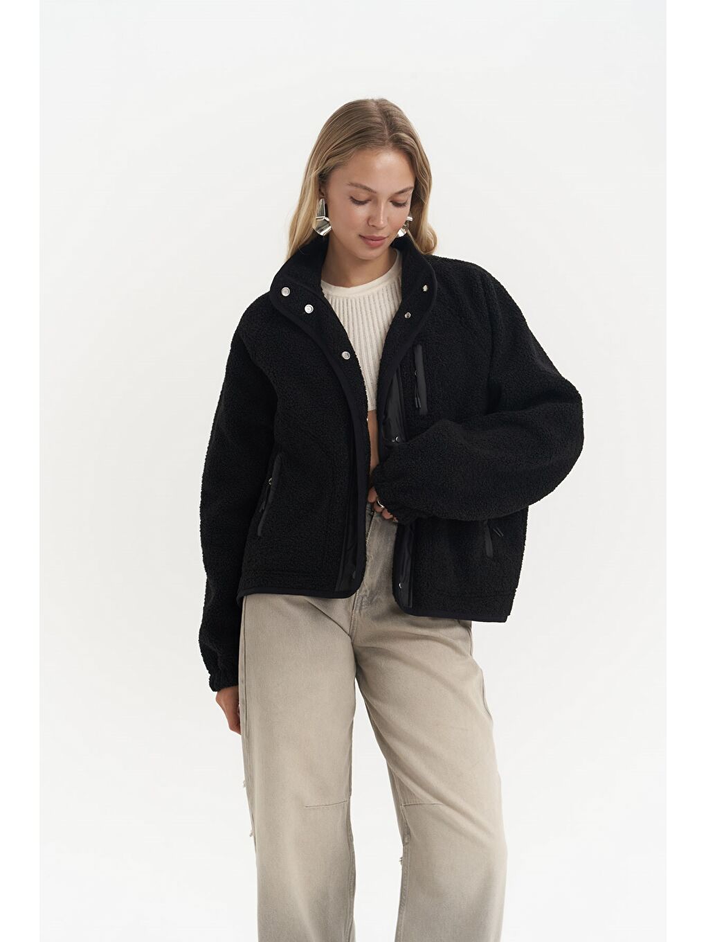 Mely Siyah Teddy Ceket