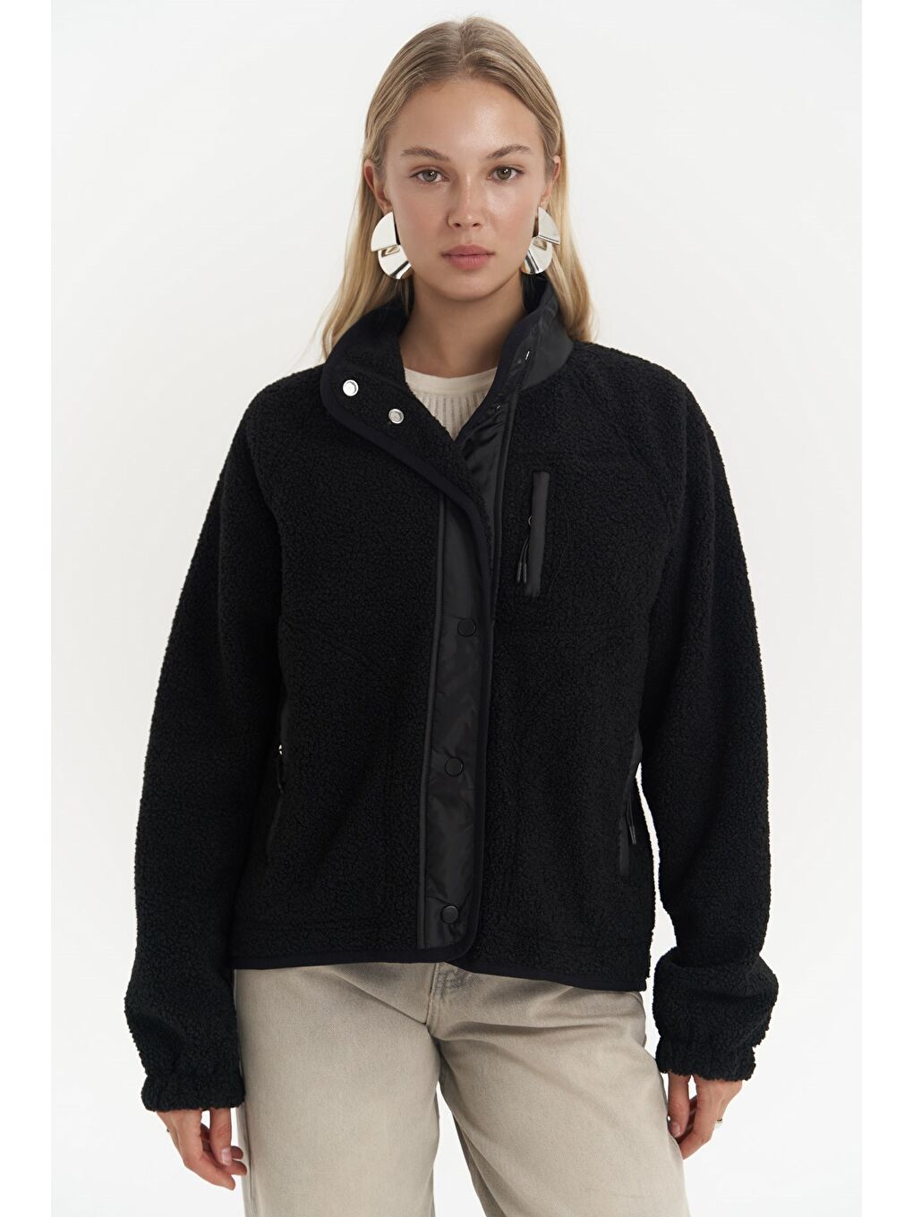 Mely Siyah Teddy Ceket-3