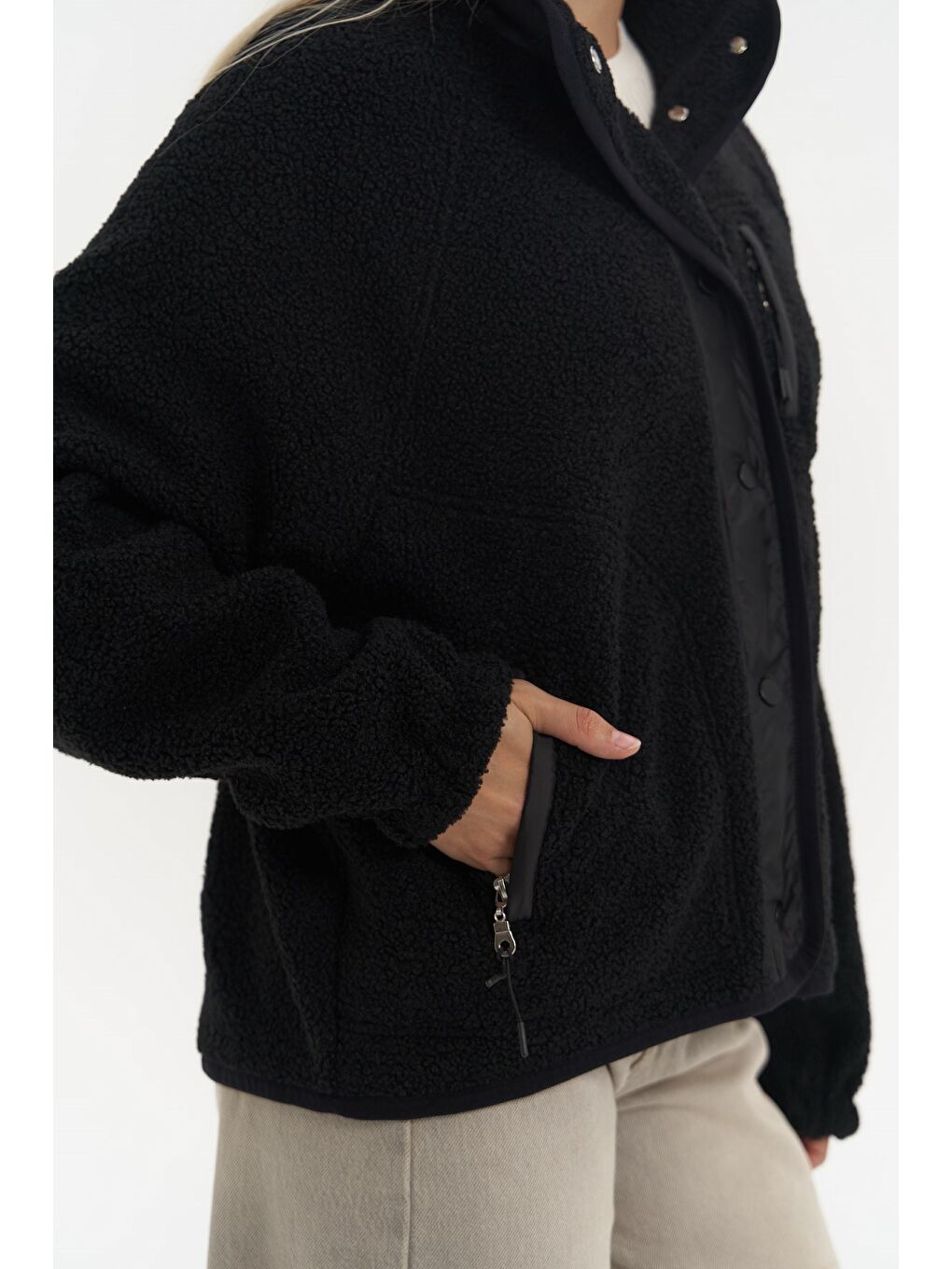 Mely Siyah Teddy Ceket-6