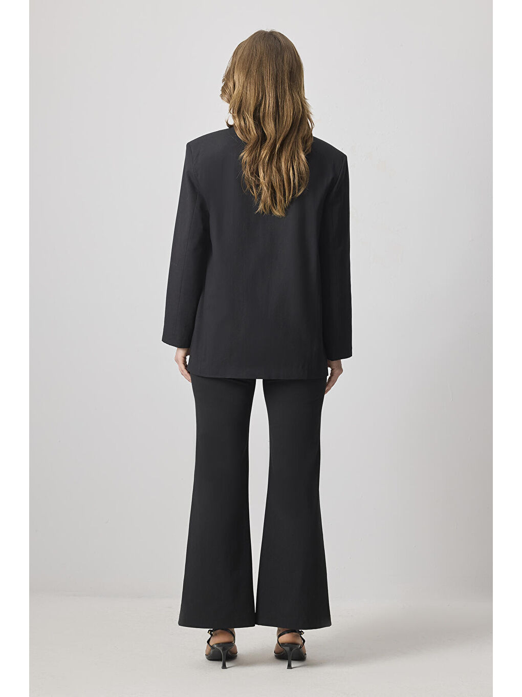 Siyah Metal Düğmeli Blazer Ceket-2