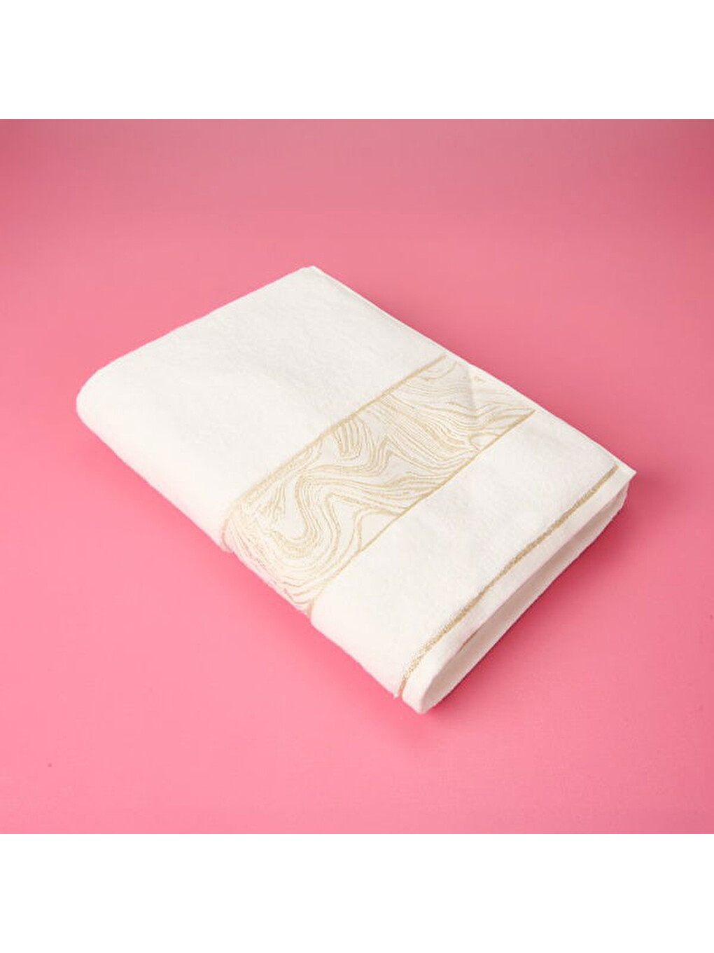 Soft Simli Banyo Havlusu - Beyaz - 90x150 cm-1