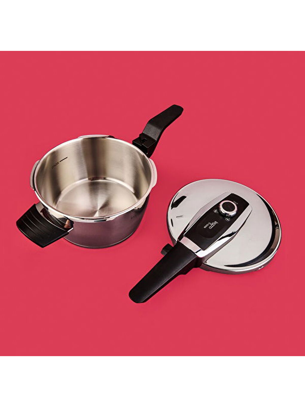 Düdüklü Çelik Tencere 6 Parça Granit All In One Tava Seti - Gri / Siyah - 4 lt-4