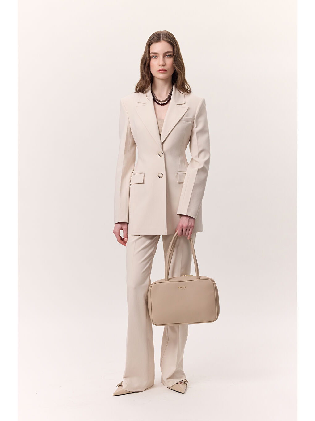 Bej Premıum Vatkalı Fit Ceket Taş-3