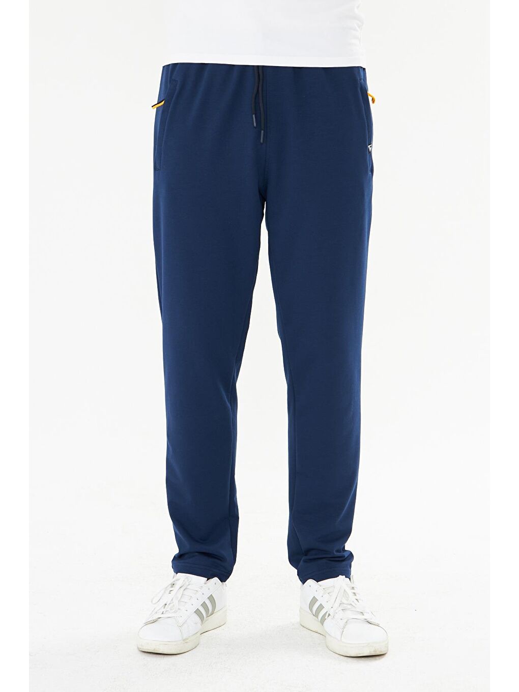 Erkek Pamuklu Fermuarlı Cepli Eşofman Altı İndigo 7814-İ-3