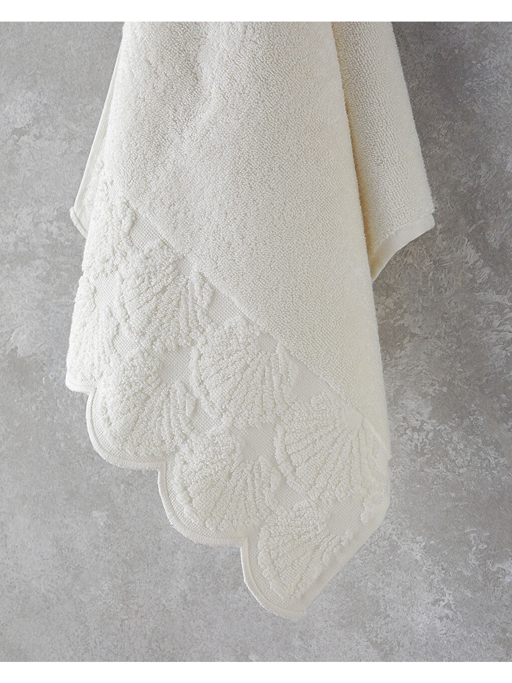 Oyster Pamuklu Yüz Havlusu 50x80 cm Ekru-1