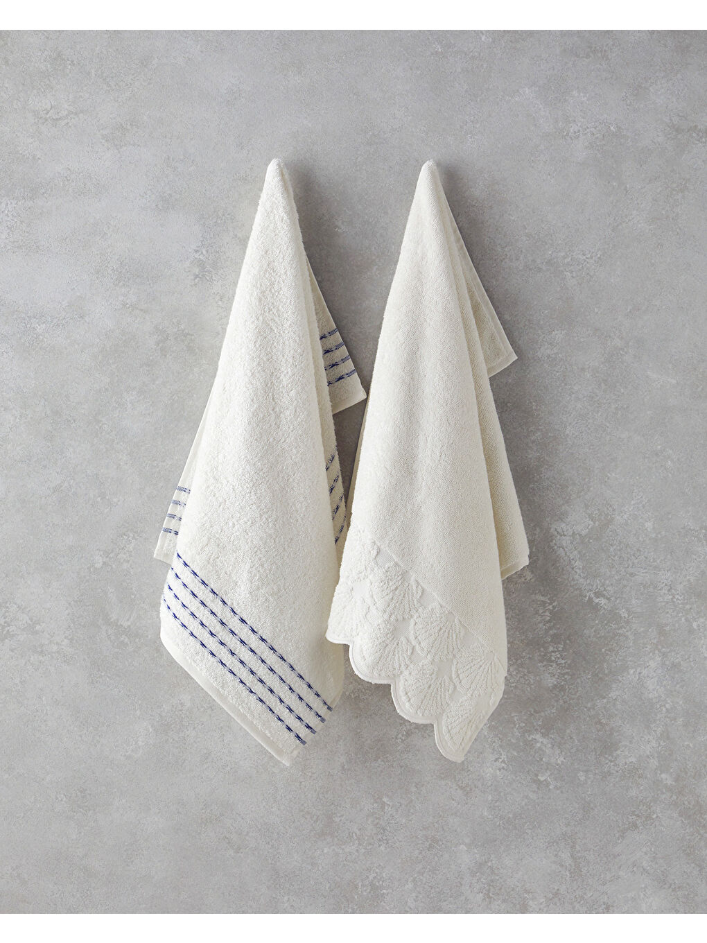 Oyster Pamuklu Yüz Havlusu 50x80 cm Ekru-2