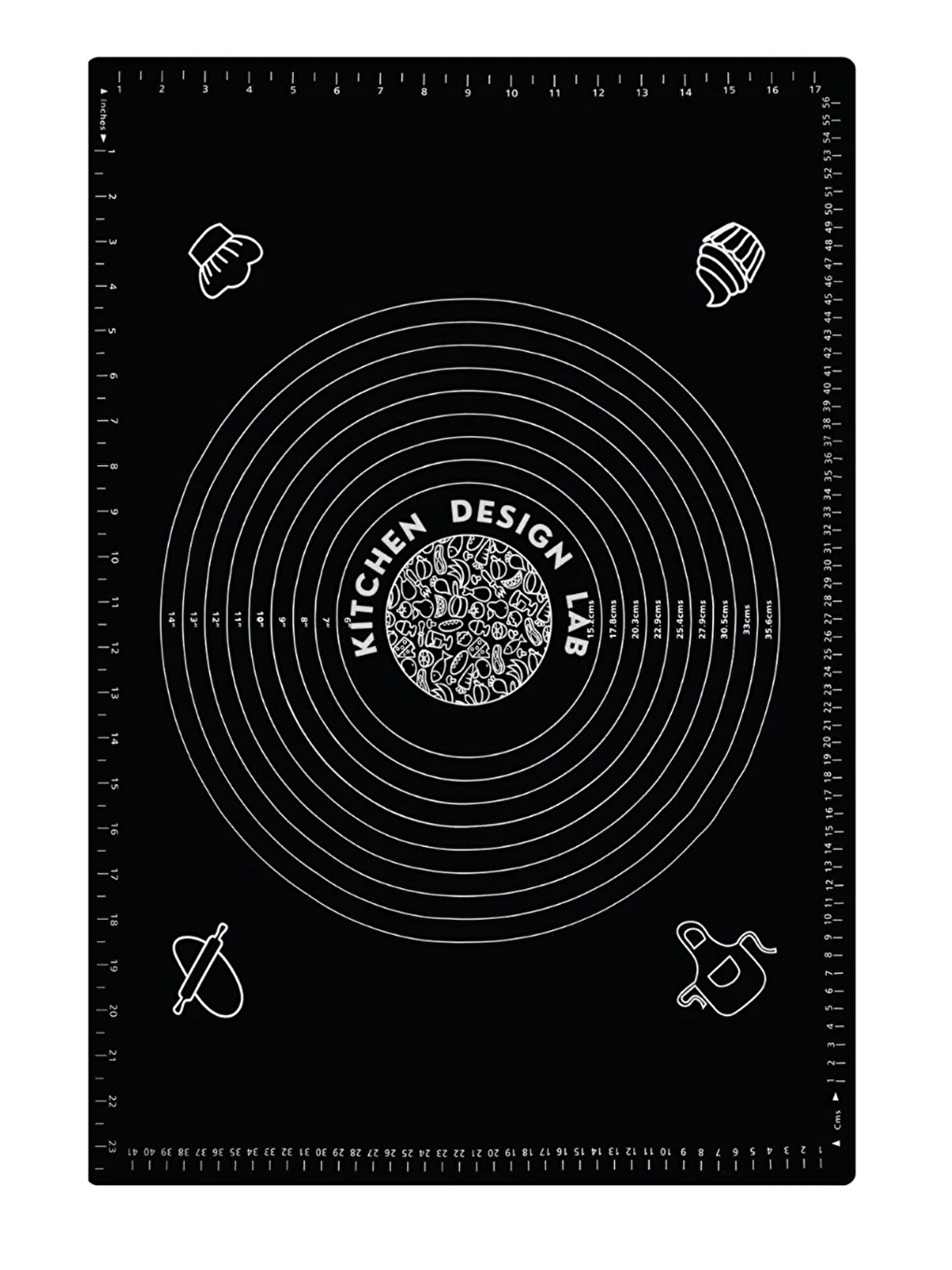 Gri Siyah Silikon Hamur Açma Matı 45 x 65 cm 28 cm Pizza Tepsisi ve Ahşap Saplı Hamur ve Pizza Kesici-4