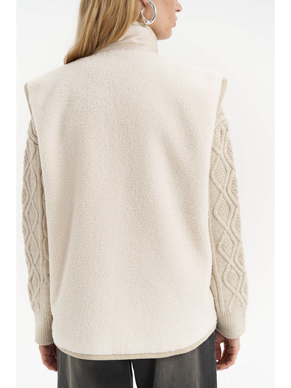 Alberg Bej Salaş Teddy Yelek-4