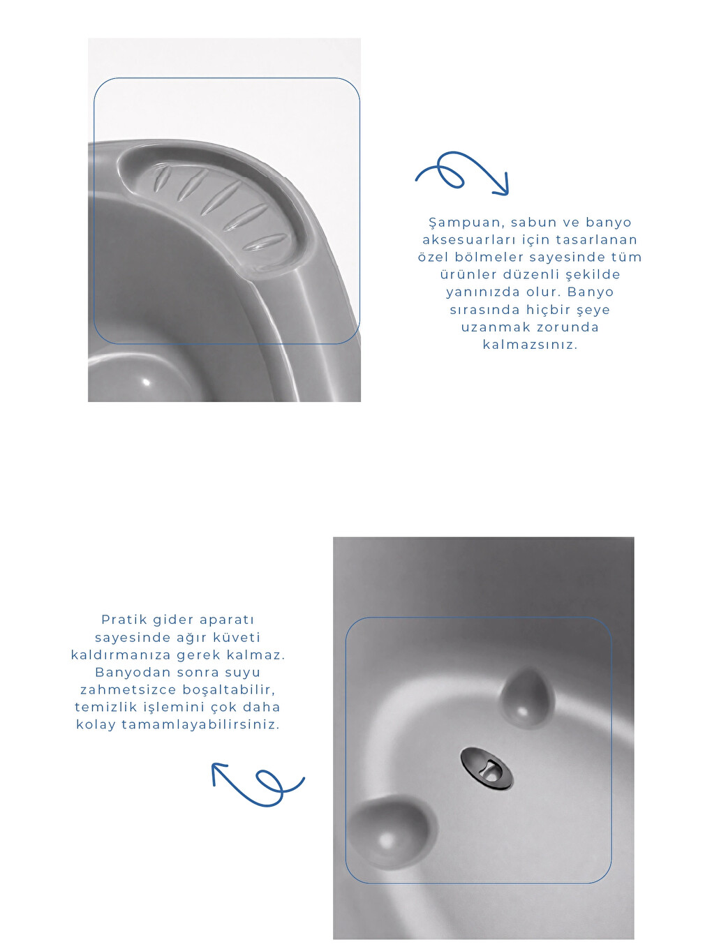 Neşeli Ördek Banyo Seti 5 Parça Soft Gri-4