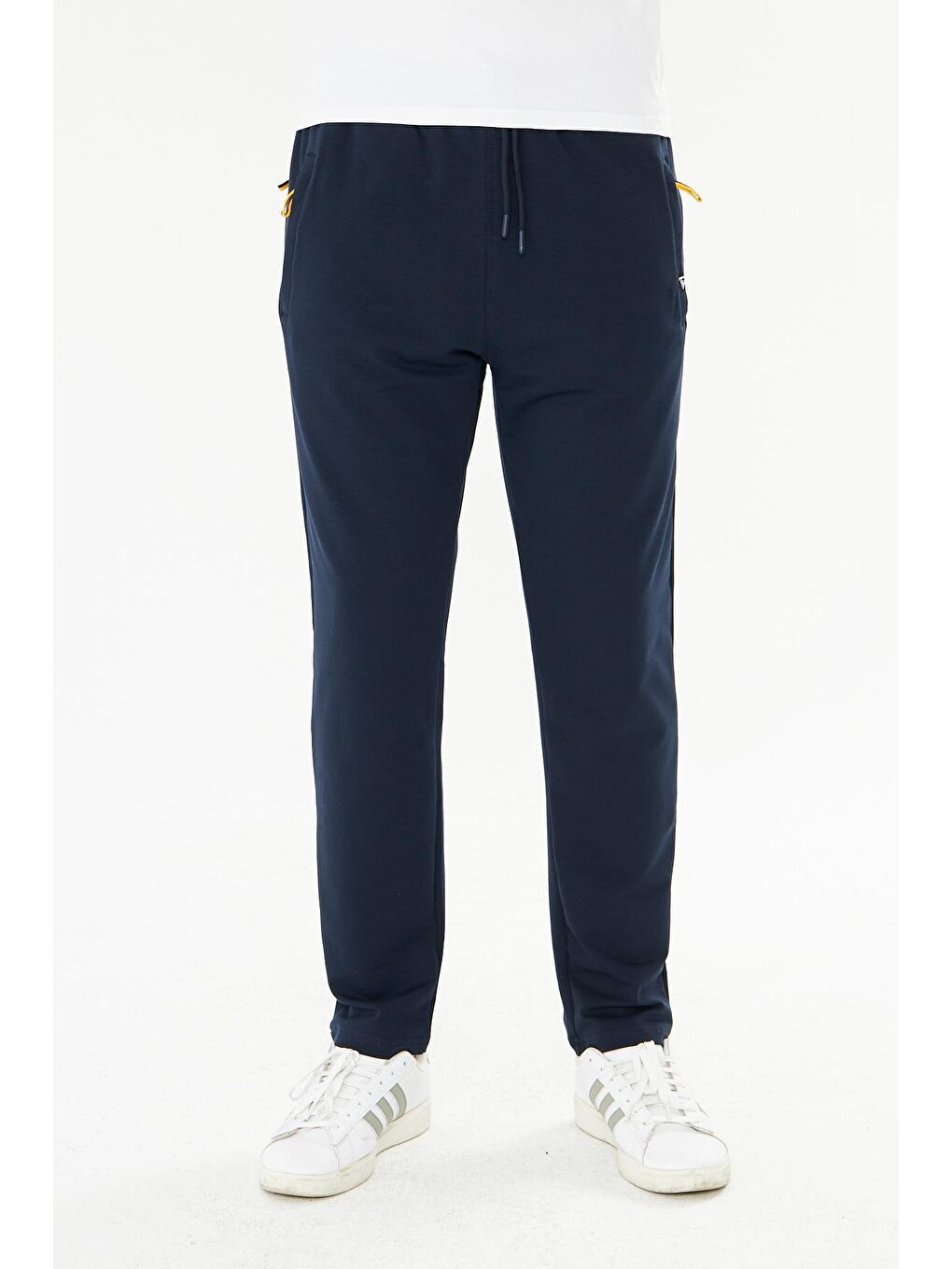 Erkek Pamuklu Fermuarlı Cepli Eşofman Altı Lacivert 7814-L-3