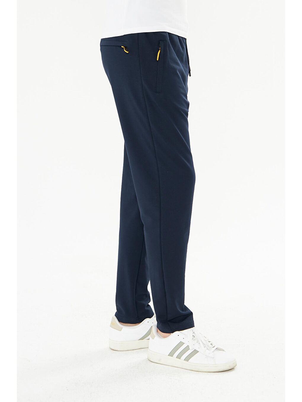 Erkek Pamuklu Fermuarlı Cepli Eşofman Altı Lacivert 7814-L-5