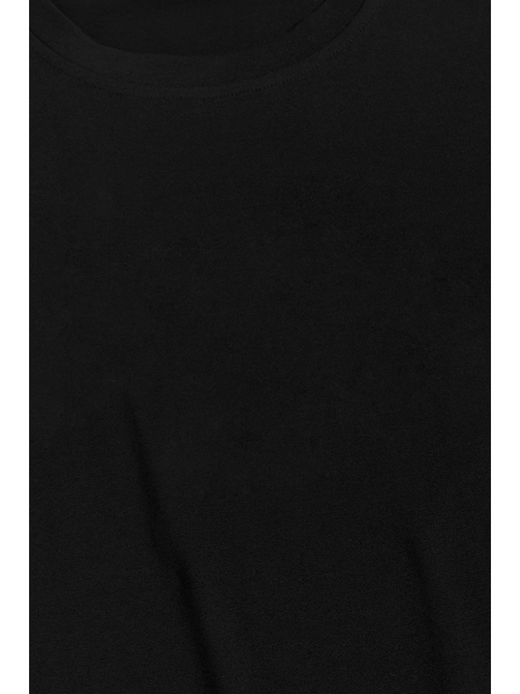 Erkek Siyah Bisiklet Yaka Oval Etek Salaş %100 Pamuk Basic Tişört-3