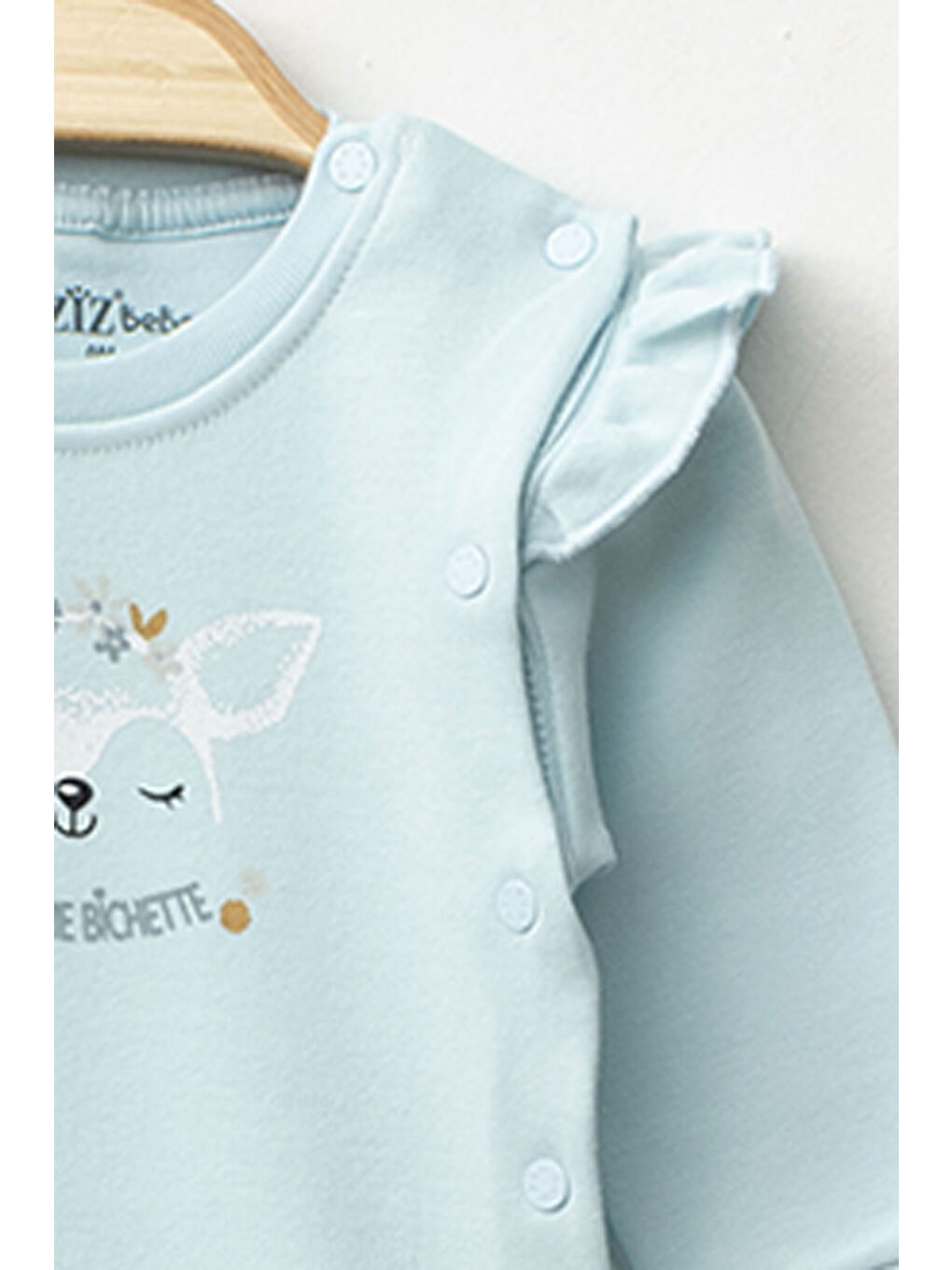 Yeşil Kız Bebek Animal Desenli Zıbın Pantolon Bere 3'lü Alt Üst Bebek Takımı 0 Ay-6 Ay-2