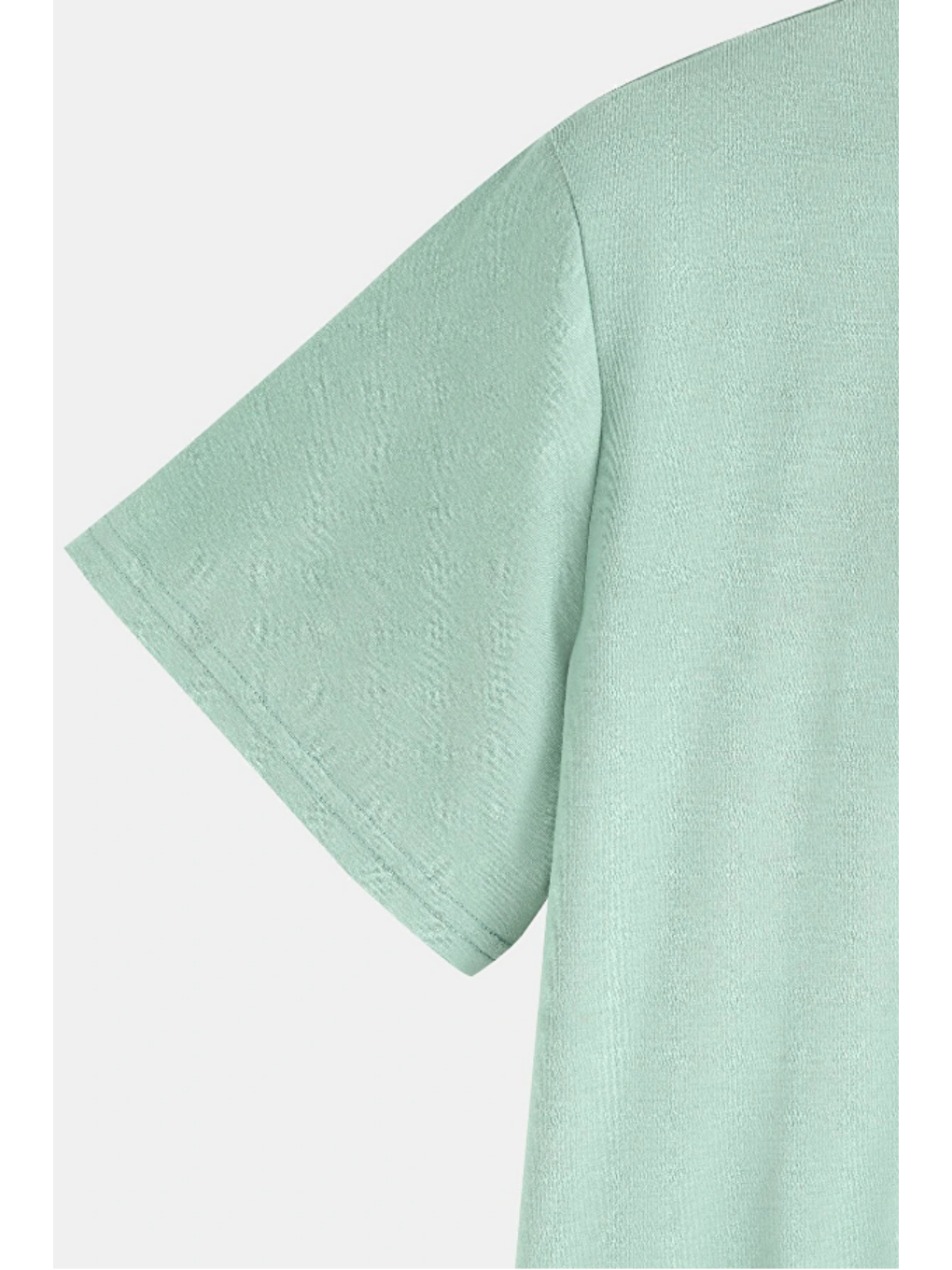 Turkuaz Erkek Su Yeşili Bisiklet Yaka Oval Etek Salaş %100 Pamuk Basic Tişört-2