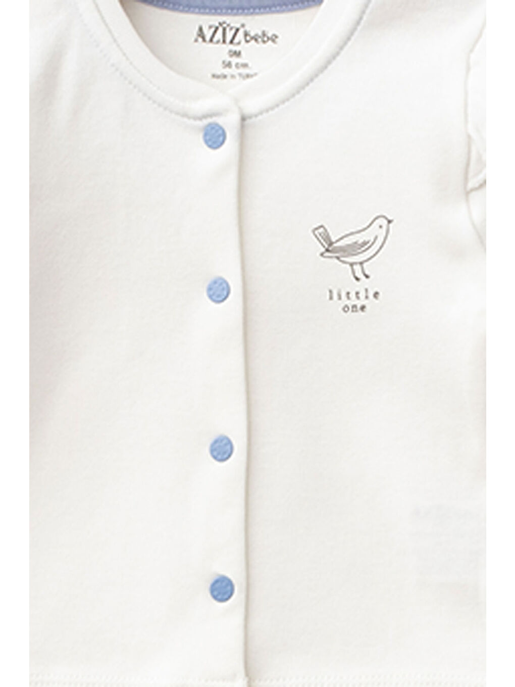 Mor Kız Bebek Kuş Desenli Zıbın Pantolon Bere 3'lü Alt Üst Bebek Takımı 0 Ay-6 Ay-1