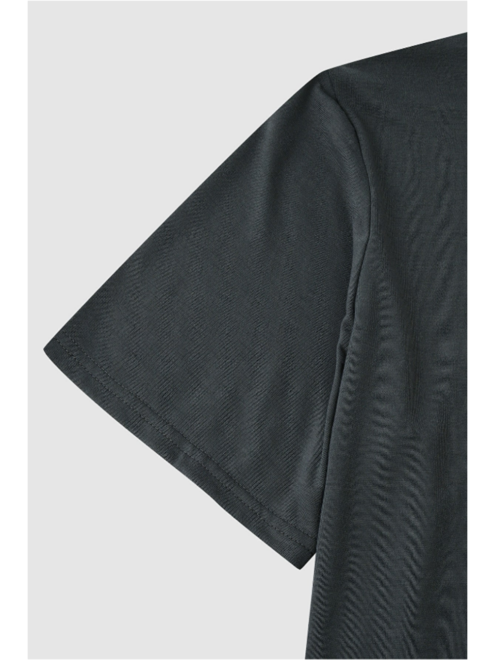 Erkek Antrasit Bisiklet Yaka Oval Etek Salaş %100 Pamuk Basic T-Shirt-2