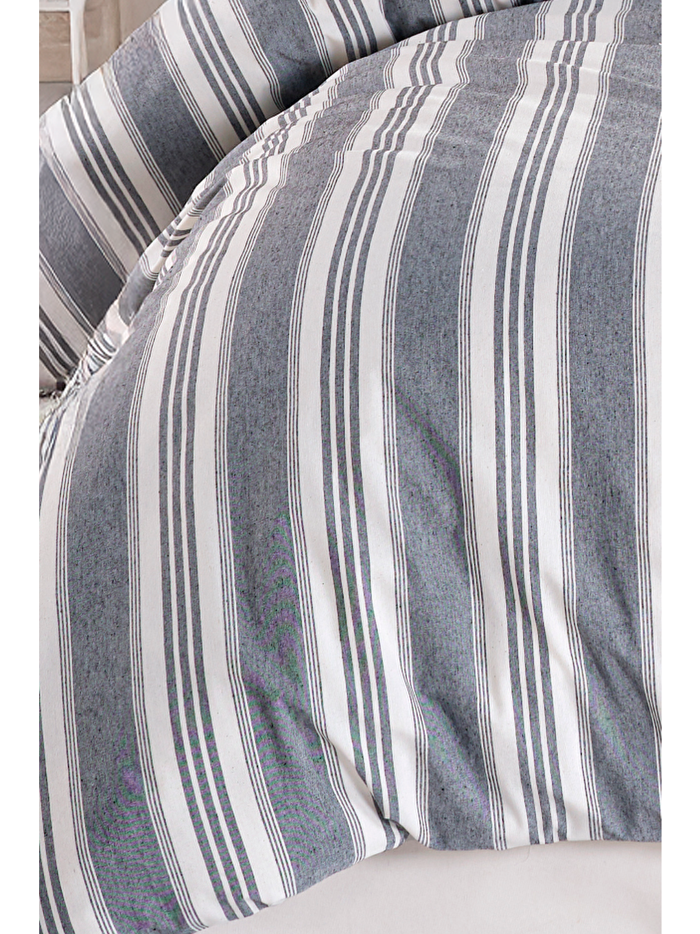 UPSTYLE Sport Çizgili Nevresim Takımı Tek Kişilik Soft Line Antrasit - 1