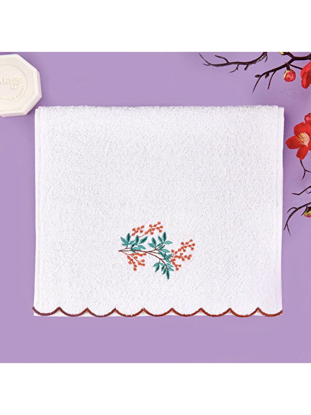 Lila Soft Urban Delight Onda El Havlusu - Ekru / Kahverengi - 30x50 cm