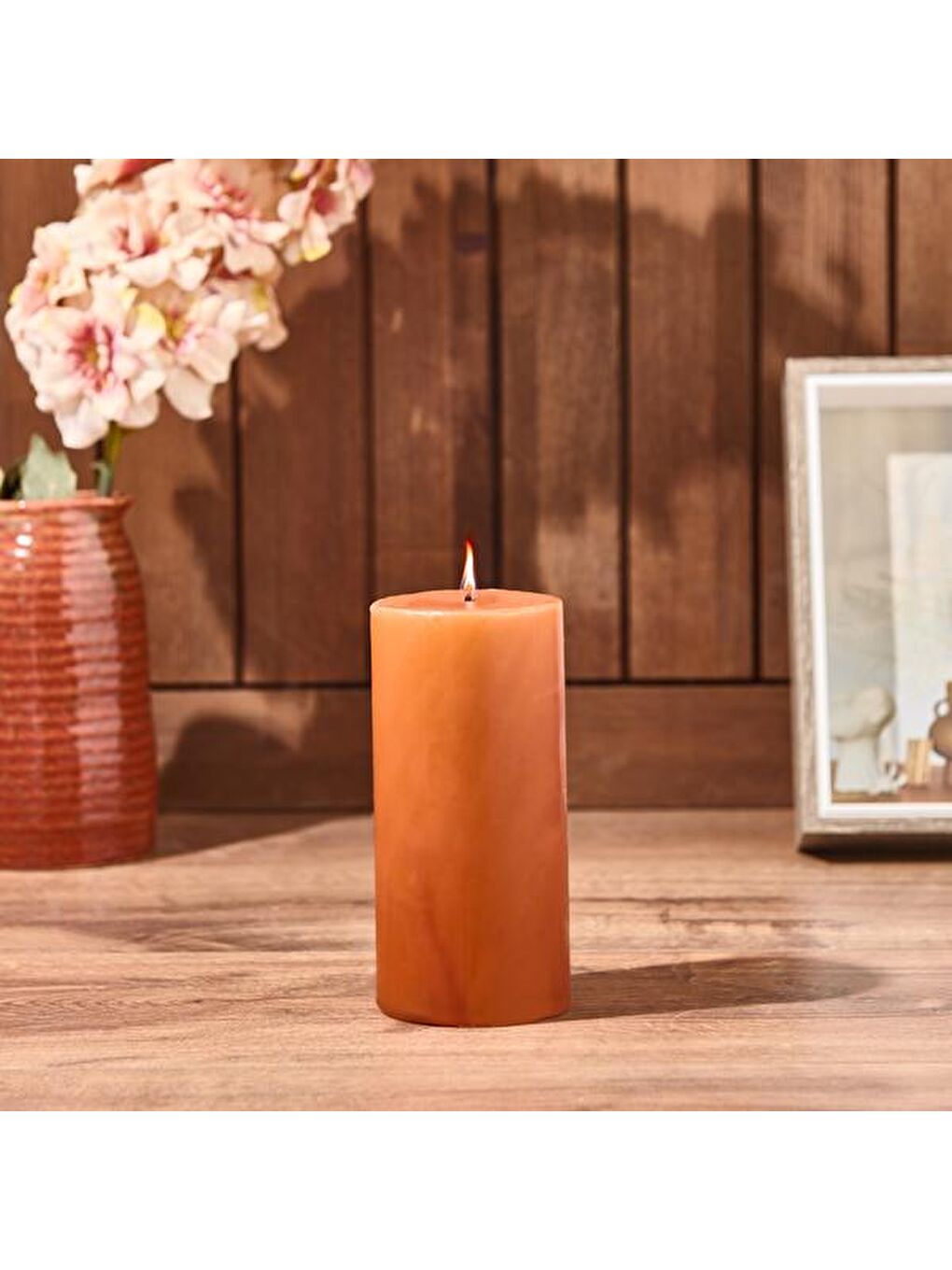 Otantik Baton Mum - Sütlü Kahverengi - 7x15 cm