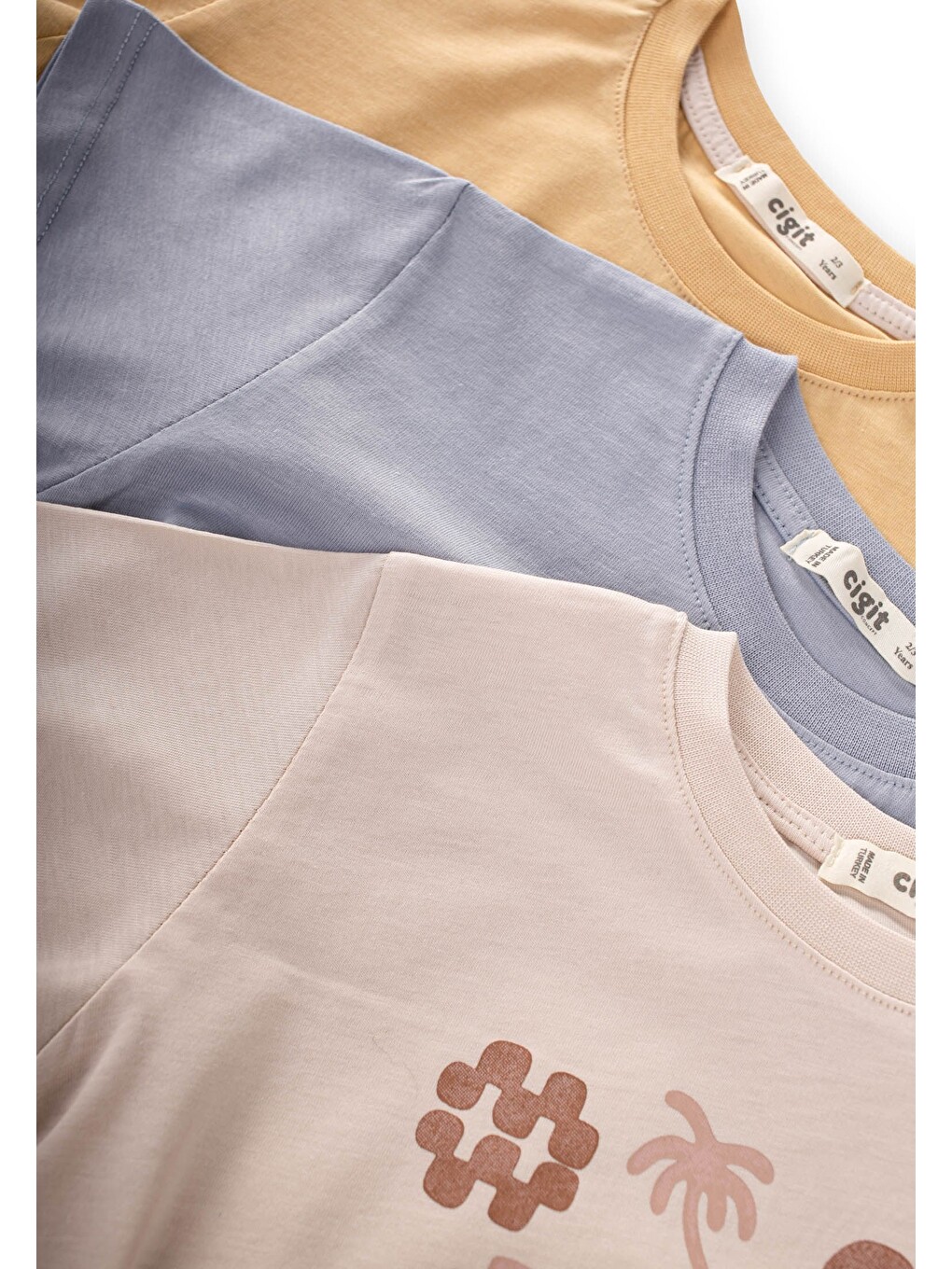 Üçlü Set Erkek T-Shirt 2-10 Yaş Kum Mavi Sundres-2