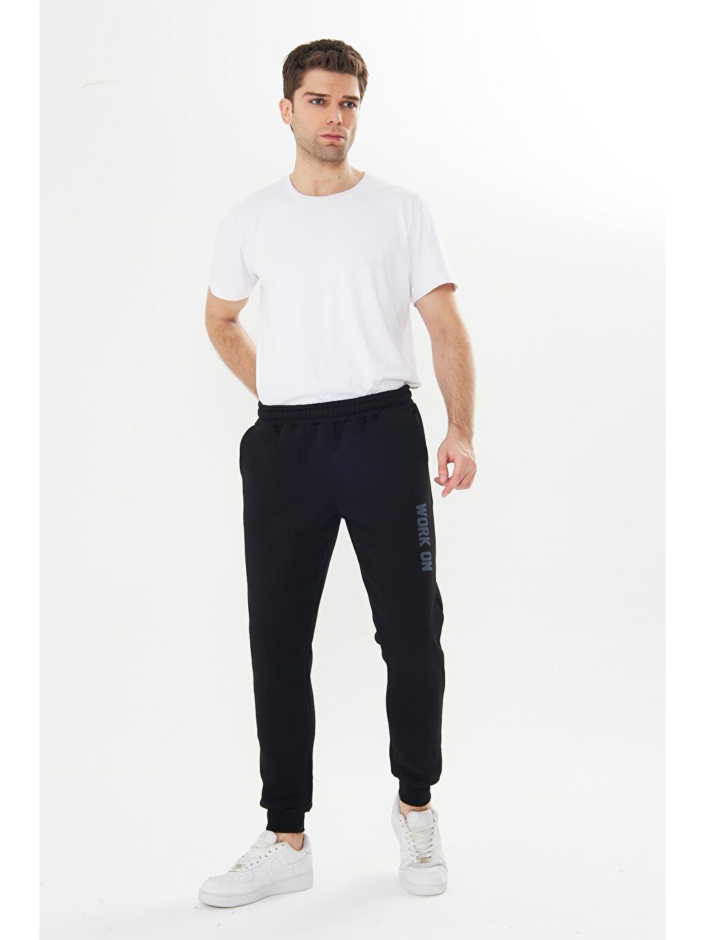 Erkek 3 Iplik Kışlık Eşofman Altı Siyah 5452-S-3