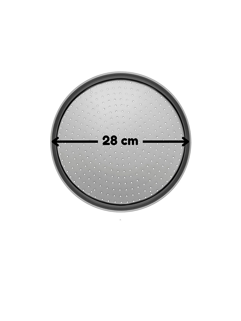 Gri Delikli Pizza Tepsisi 36 - 32 - 28 cm 3 Adet 3 Boy-3