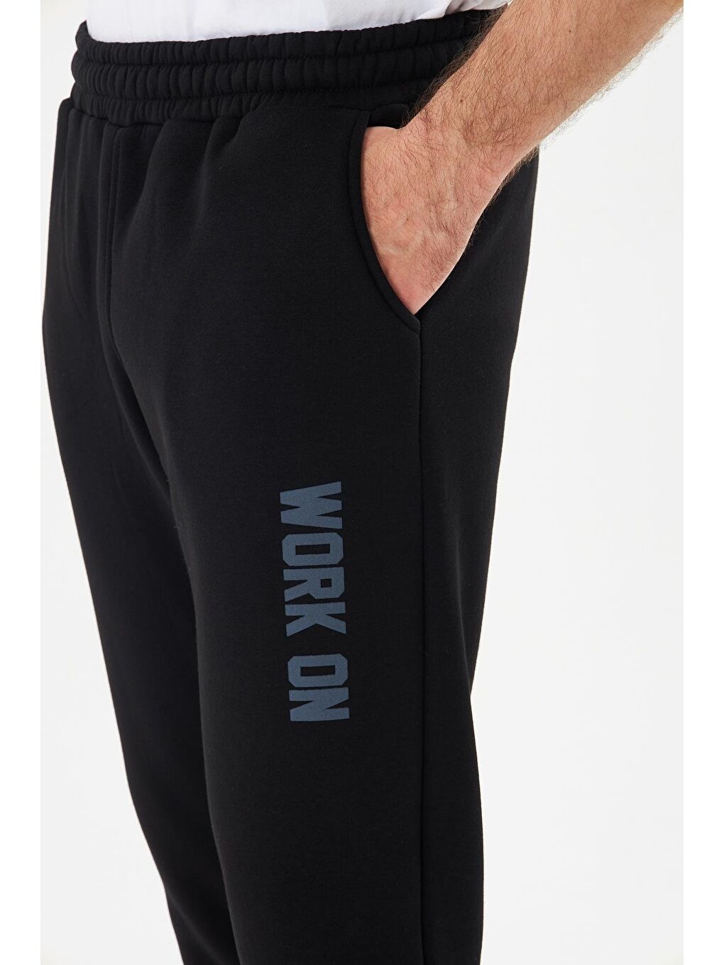 Erkek 3 Iplik Kışlık Eşofman Altı Siyah 5452-S-6