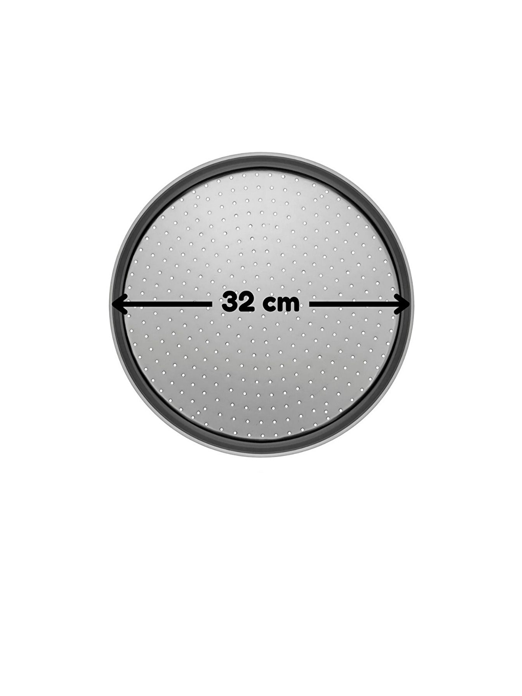 Gri Delikli Pizza Tepsisi 36 - 32 - 28 cm 3 Adet 3 Boy-4