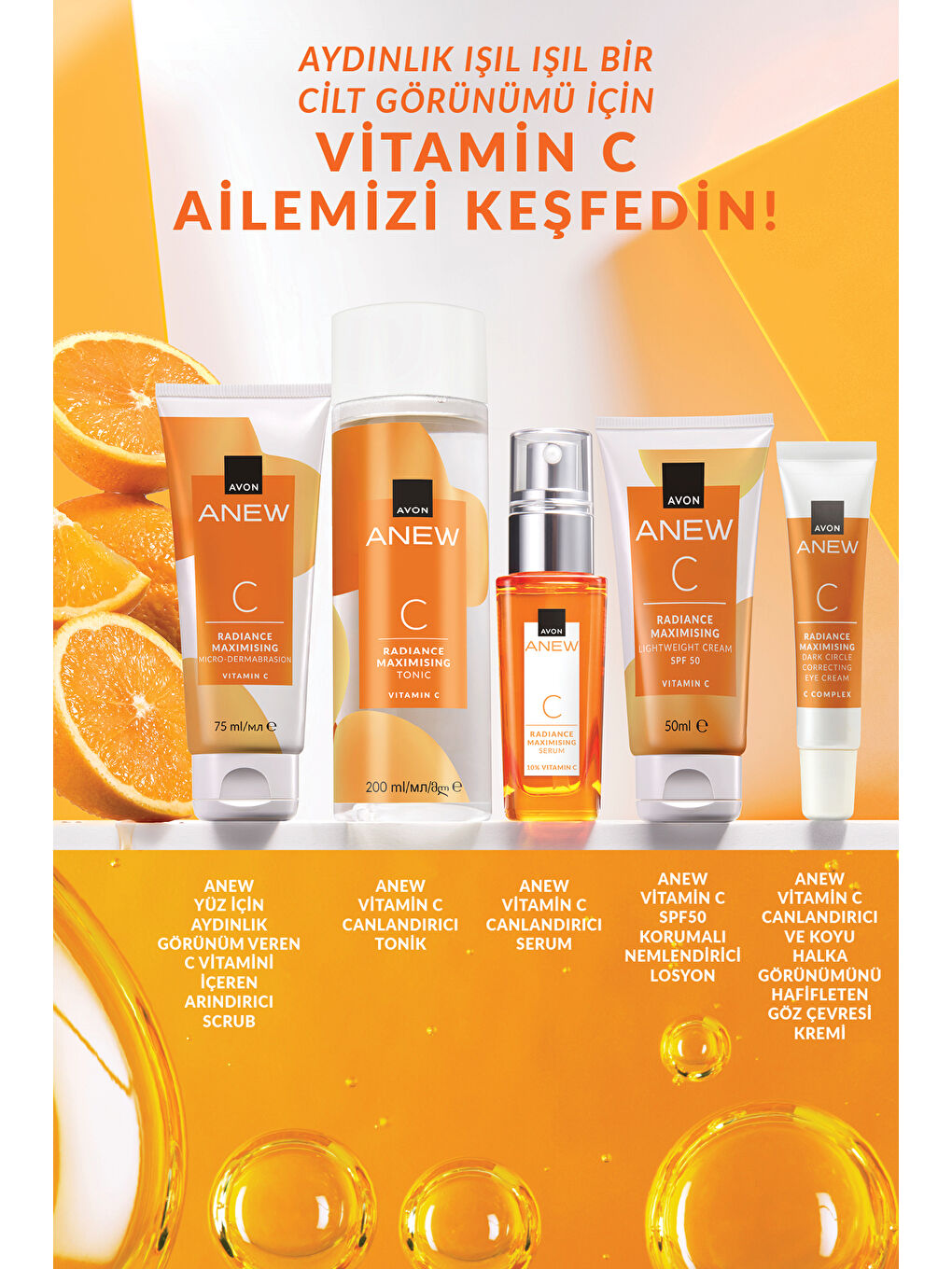 Anew Vitamin C SPF50 Korumalı Nemlendirici Losyon 50 Ml. Üçlü Paket-3