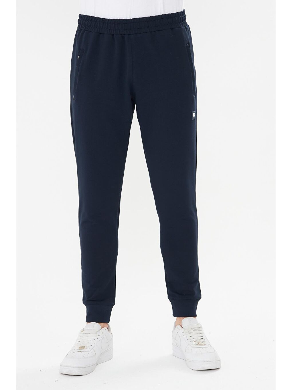 Erkek Pamuklu Fermuarlı Cepli Eşofman Altı Lacivert 7819-L-2