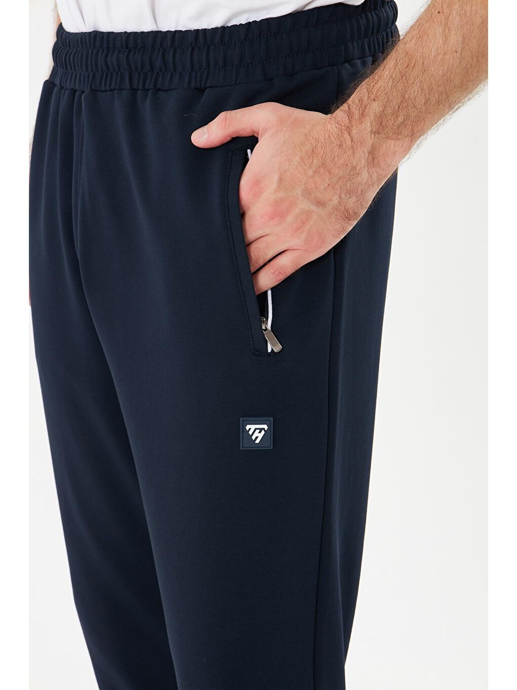 Erkek Pamuklu Fermuarlı Cepli Eşofman Altı Lacivert 7819-L-6