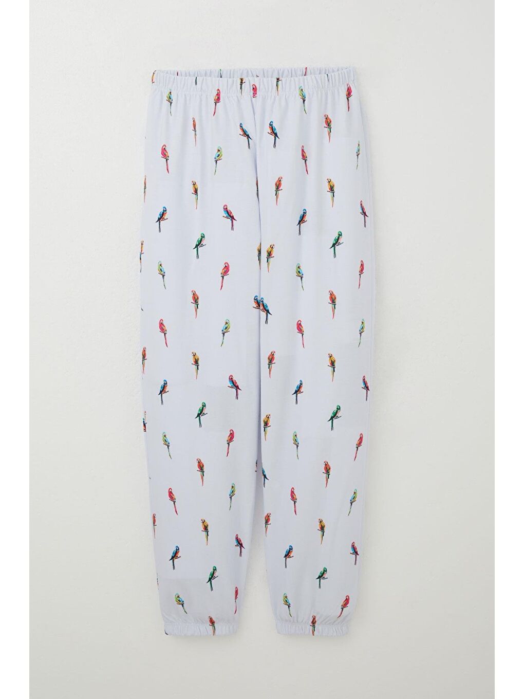 Kız Çocuk Pijama Takımı Papağan Neşesi Beyaz (10 Yaş)-2